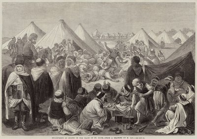 Kampement van Spahis op de vlakte van St Maur door Frederic Theodore Lix